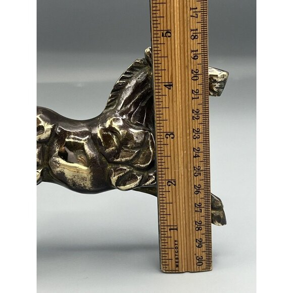 Brass Horse Statue Majestic Bare Back Stomping Figure 7” Free Standing Sculpture - Picture 5 of 12